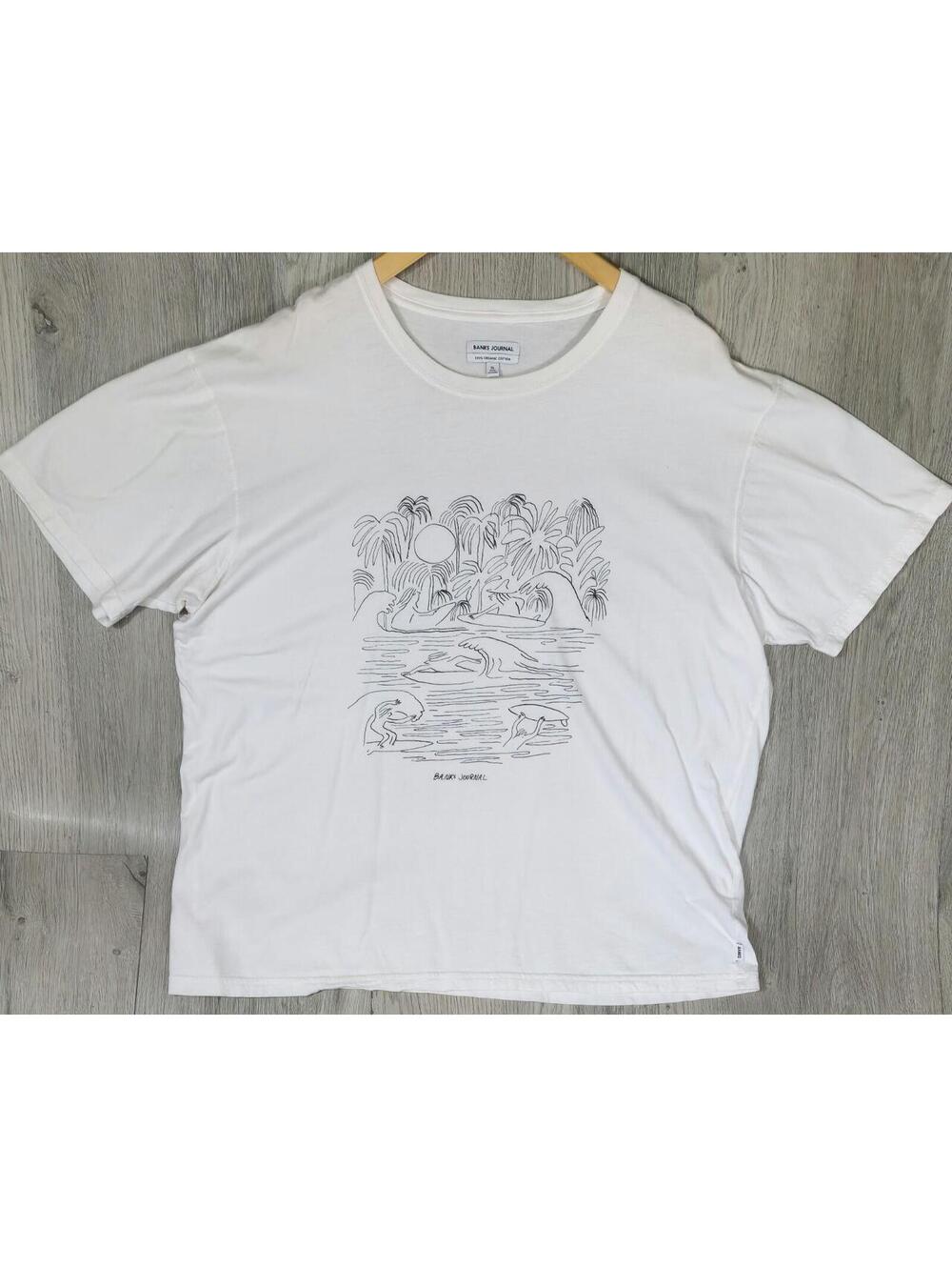 BANKS JOURNAL Men's Surfer T-Shirt Surfing ISLAND White - XL #12
